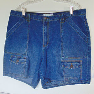 Denim 24/7 Womens Plus Size 20 Cargo Jean Shorts